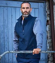 Pro RTX 2 layer softshell gilet, navy, custom printed workwear