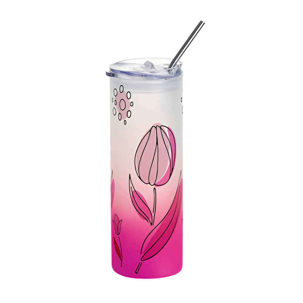 Frosted Gradient Coloured Water Bottles - 750ml Plastic Lid - Custom Printed