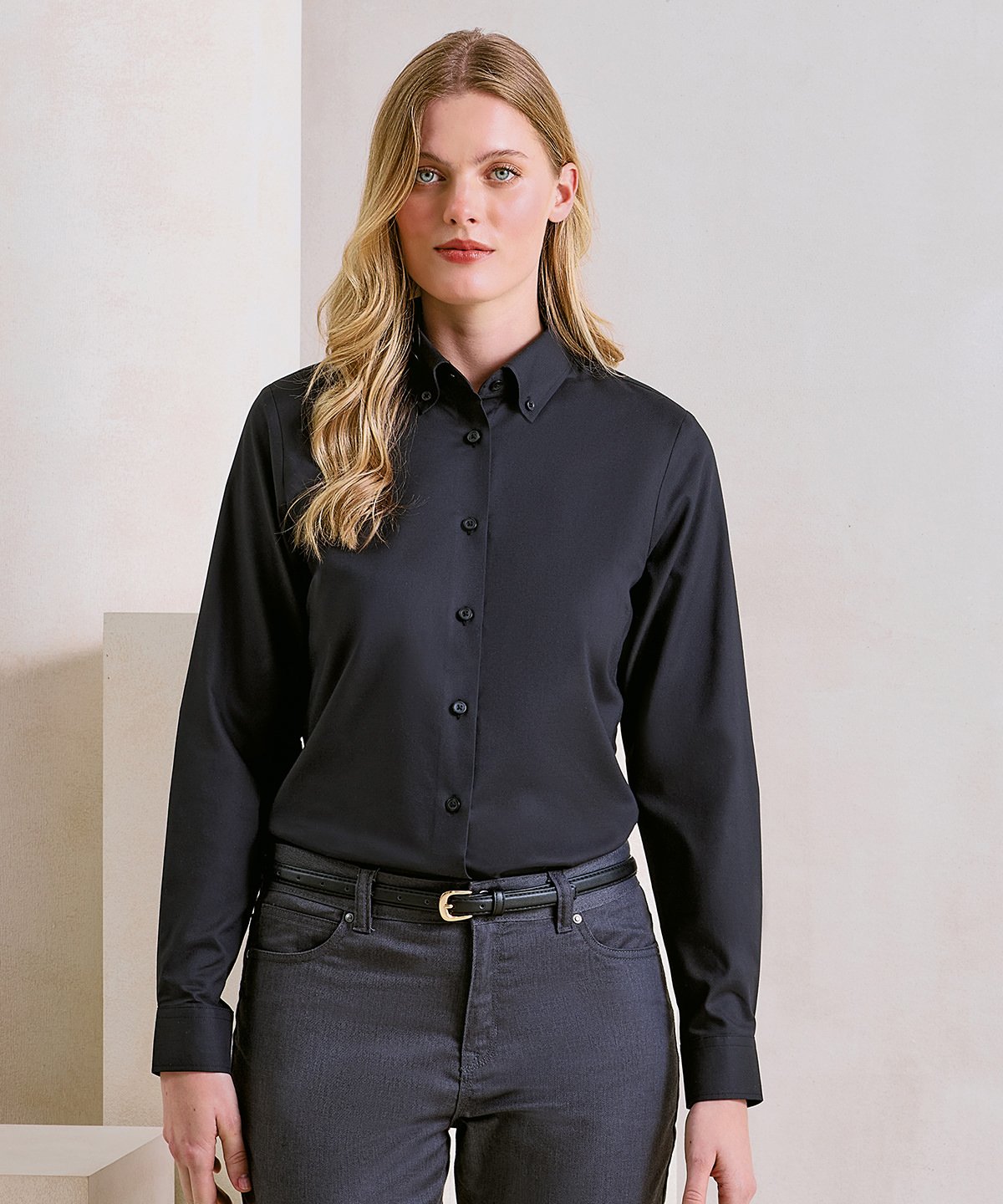 Premier Ladies Supreme Oxford long sleeve shirt - Custom Printed