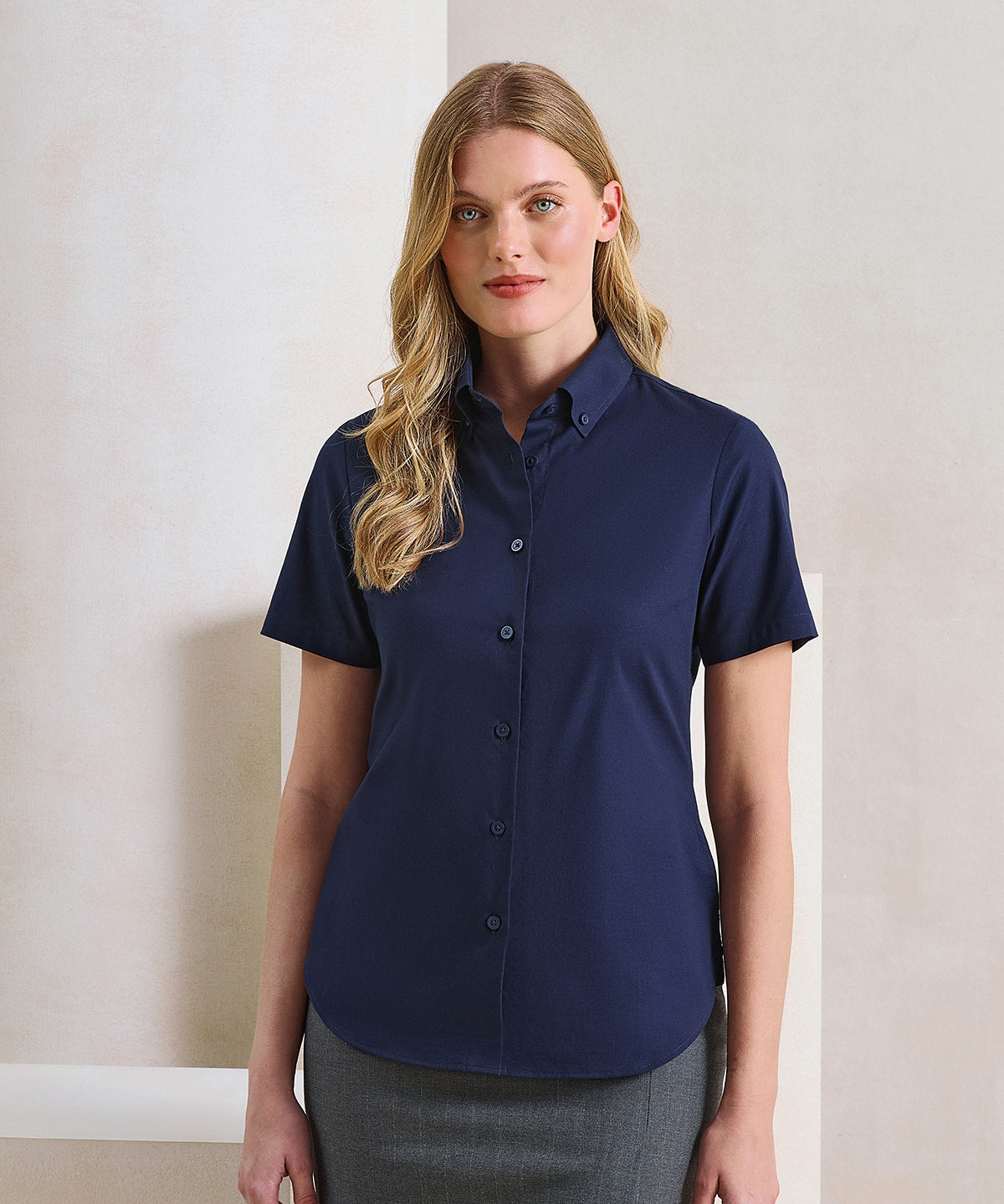 Premier Ladies Supreme Oxford short sleeve shirt - Custom Printed