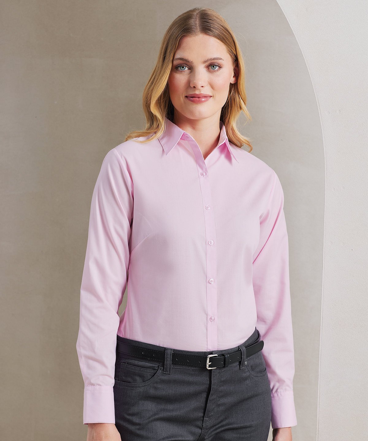 Premier Ladies Long Sleeve Poplin Blouse - Custom Printed