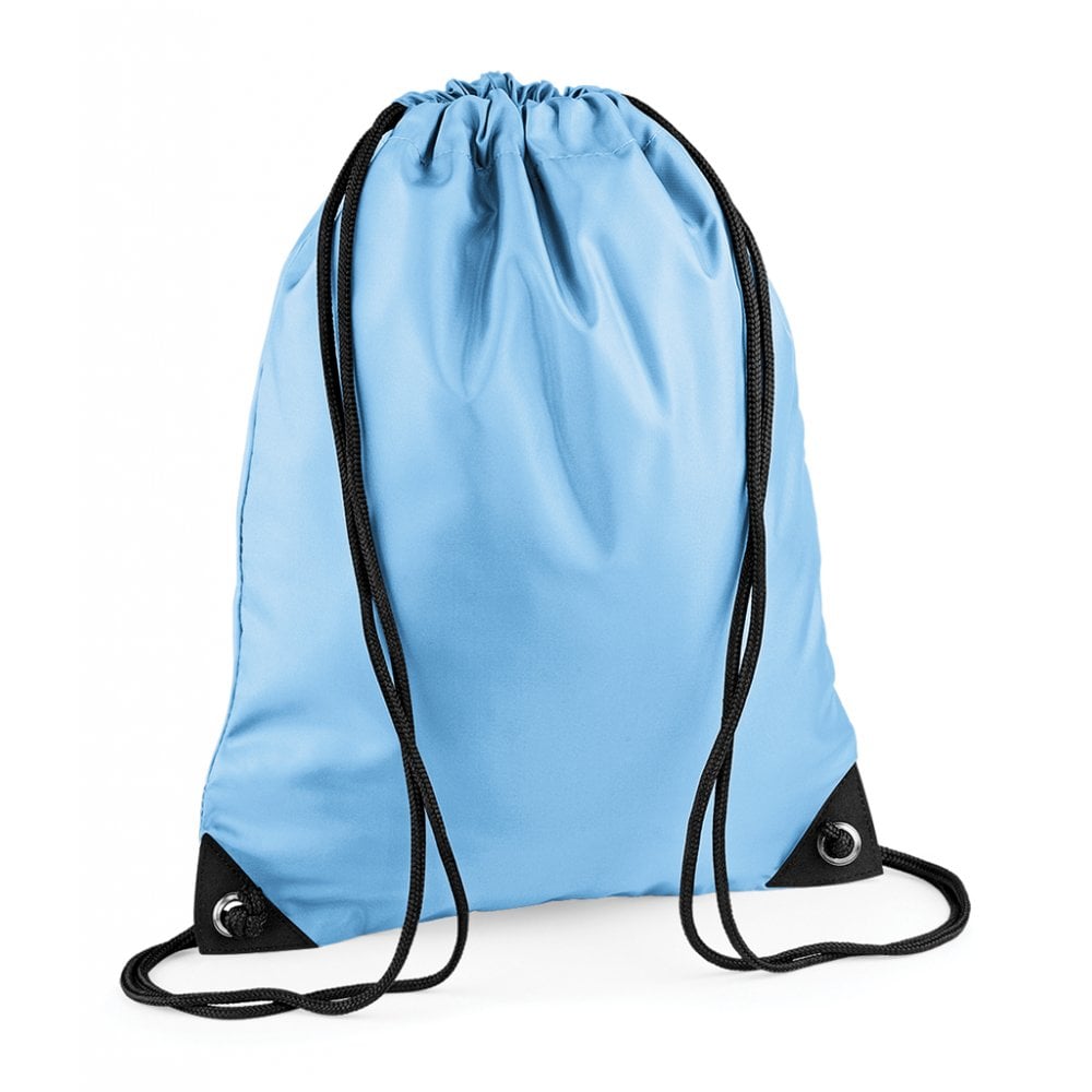 Bagbase premium gymsac, blue, custom printed, personalised