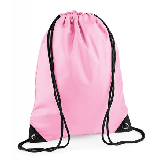 Bagbase premium gymsac, dusky pink, custom printed, personalised