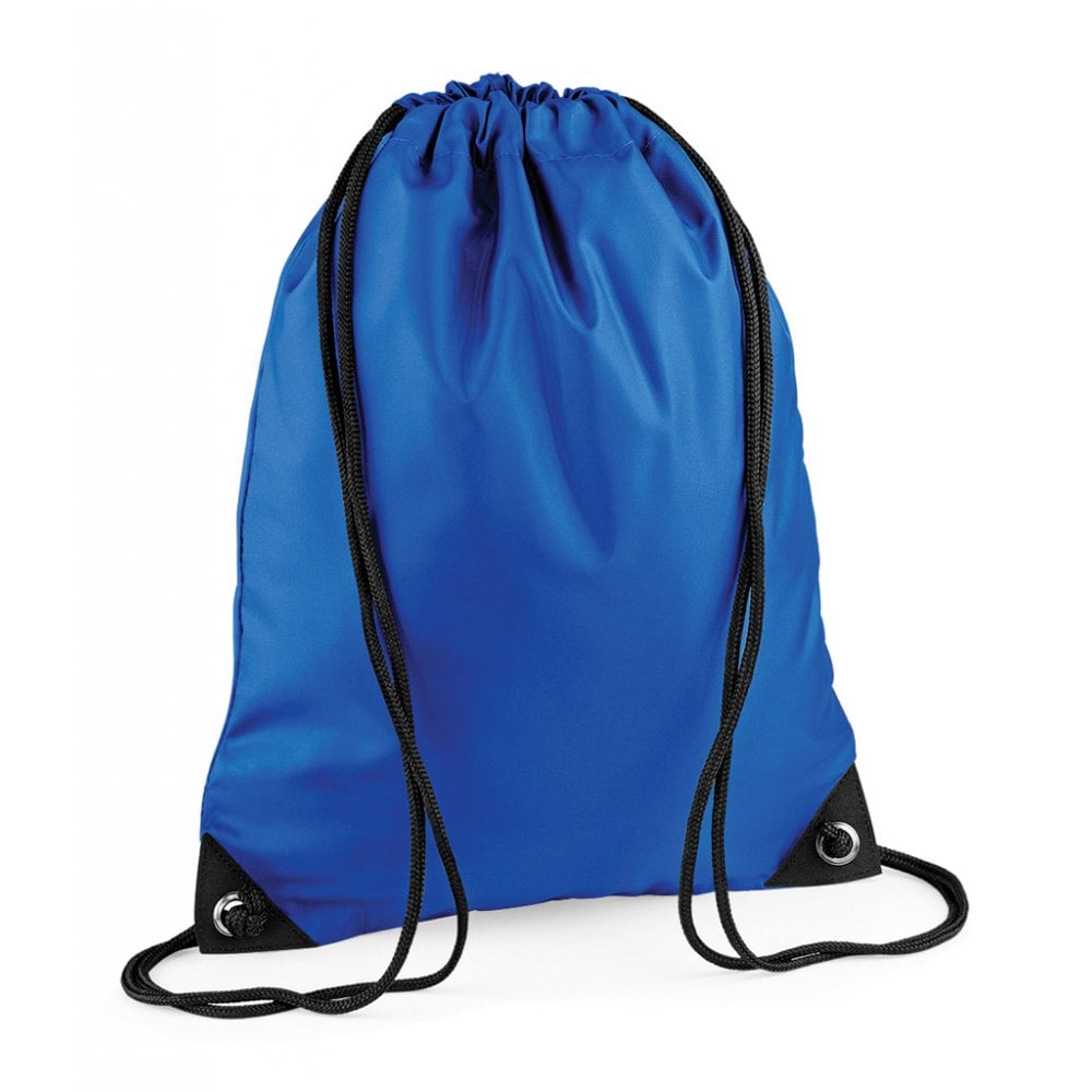 Bagbase premium gymsac, royal blue, custom printed, personalised