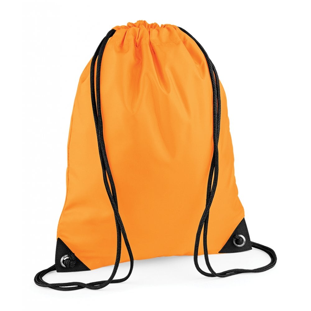 Bagbase premium gymsac, orange, custom printed, personalised