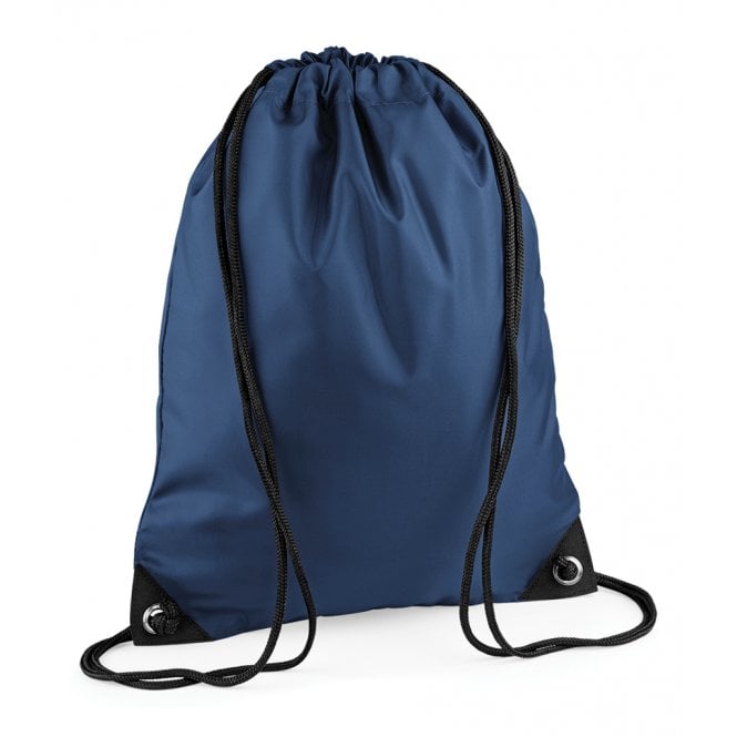 Bagbase premium gymsac, navy, custom printed, personalised