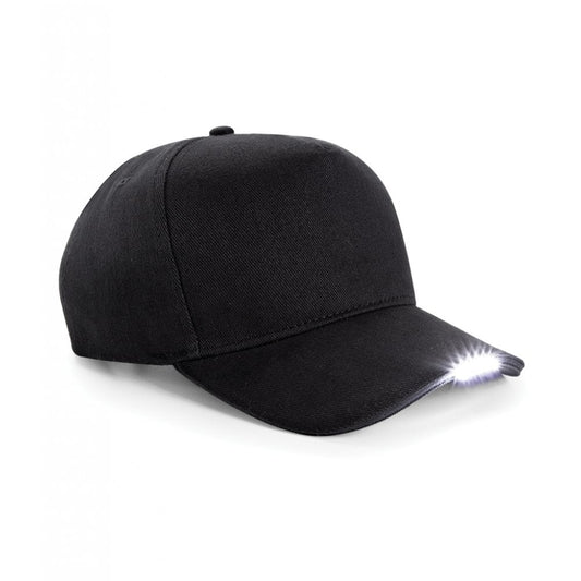 Beechfield LED light cap, black, custom printed, personalised