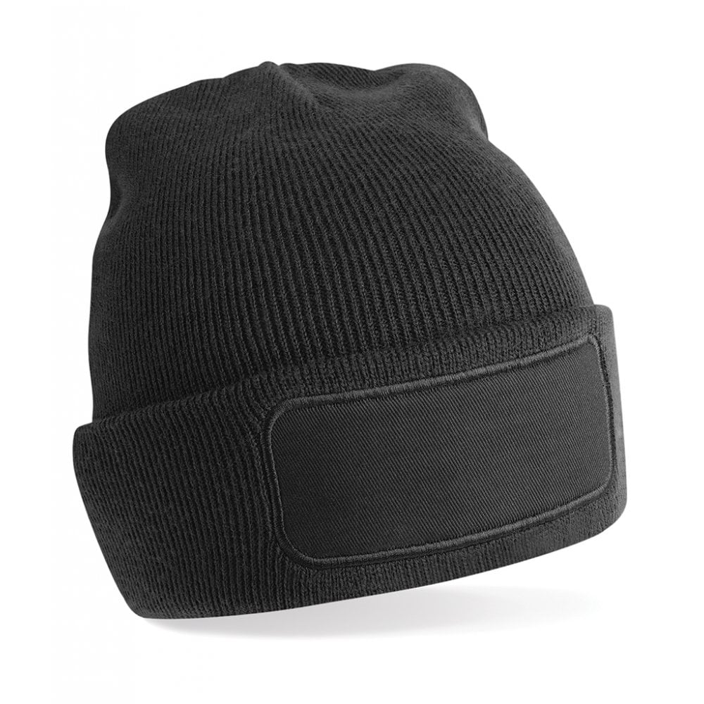 Beechfield printers beanie, black, custom printed, personalised