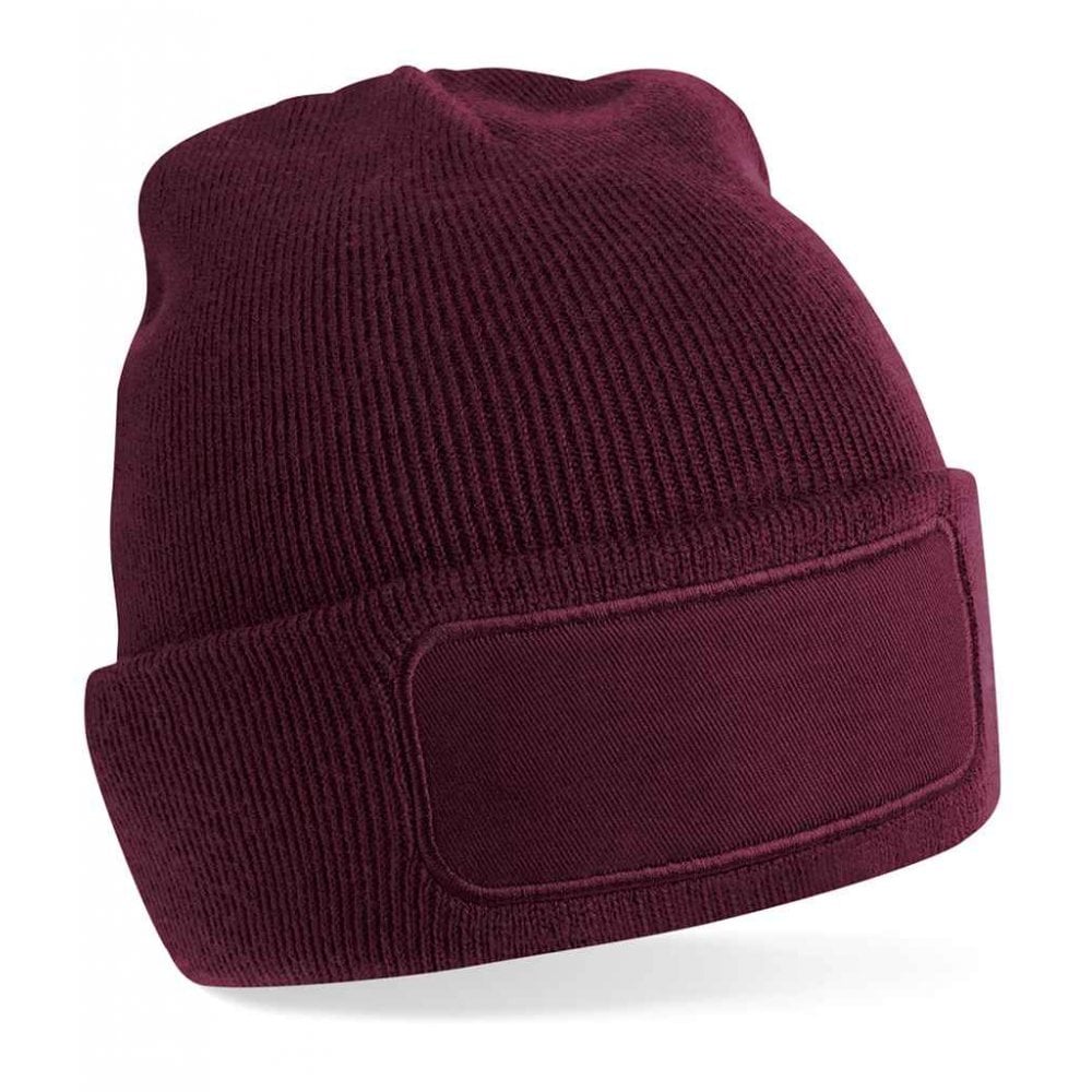 Beechfield printers beanie, burgandy, custom printed, personalised