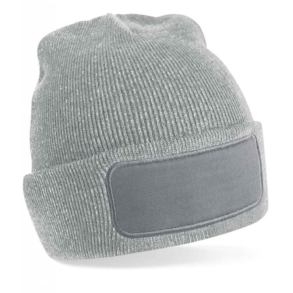 Beechfield printers beanie, heather grey, custom printed, personalised