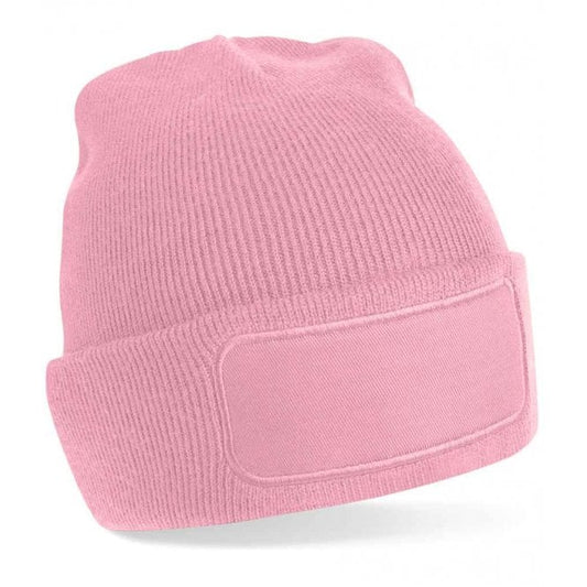 Beechfield printers beanie, dusky pink, custom printed, personalised