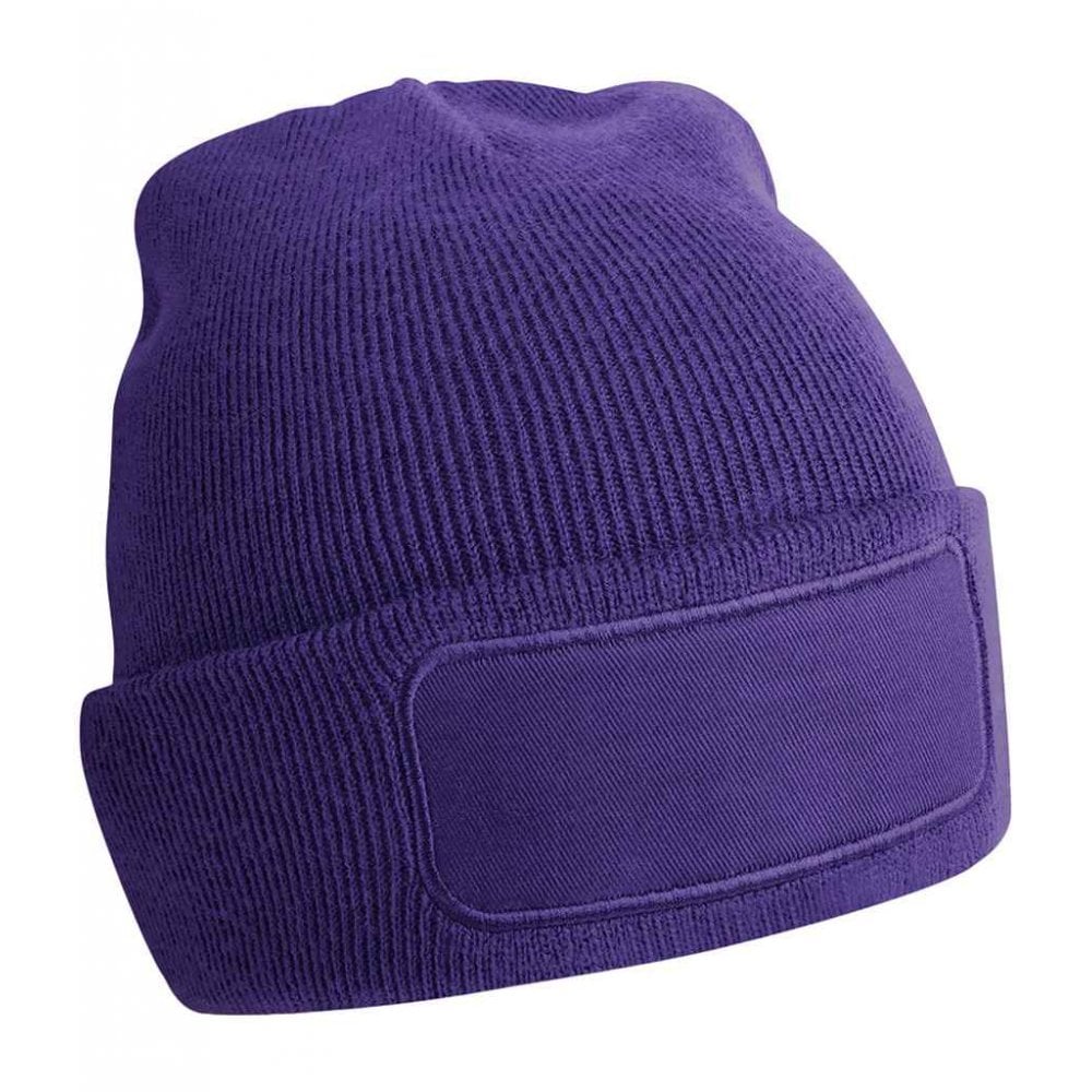 Beechfield printers beanie, purple custom printed, personalised