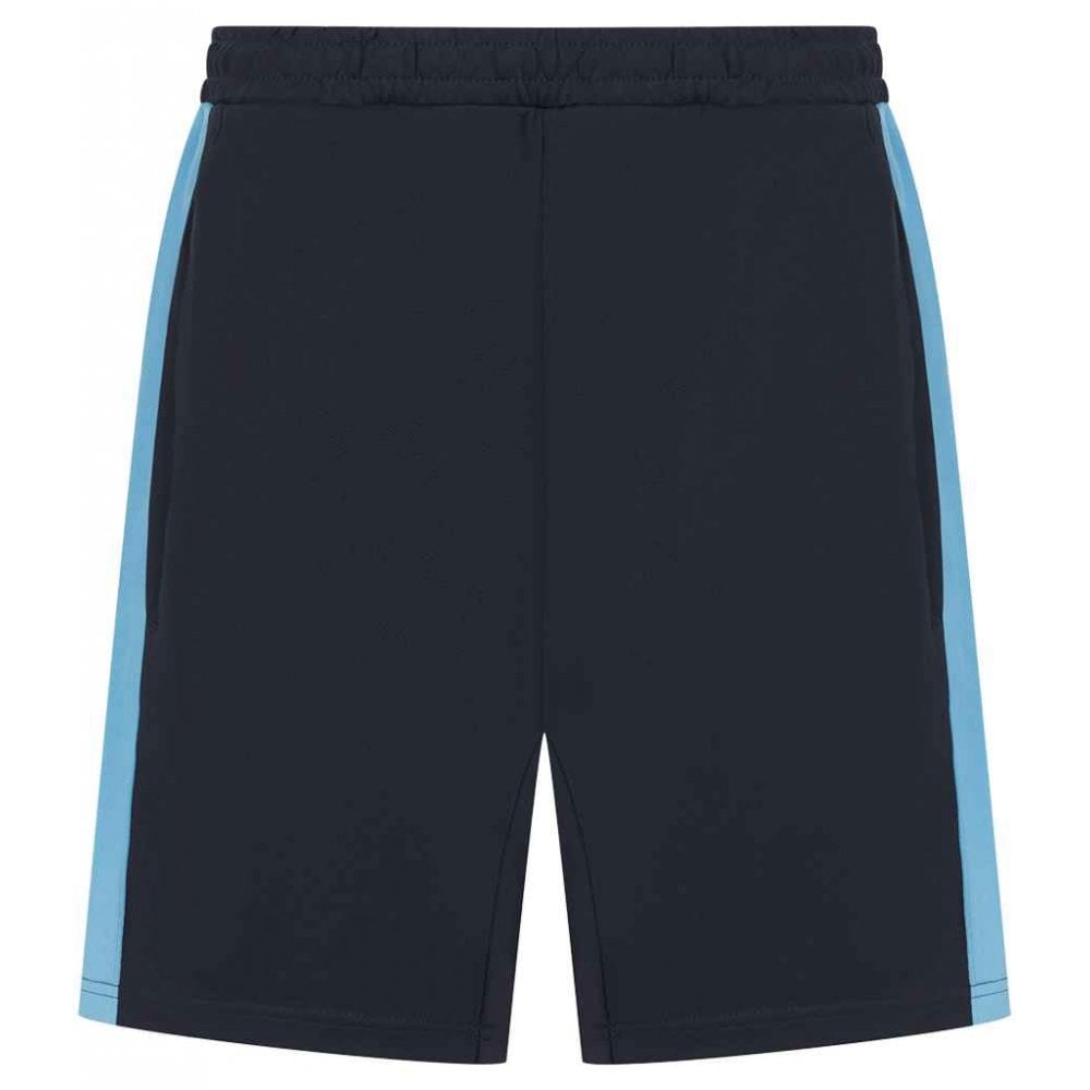 Finden & Hales Knitted Shorts, Navy/Sky Blue, Custom Print