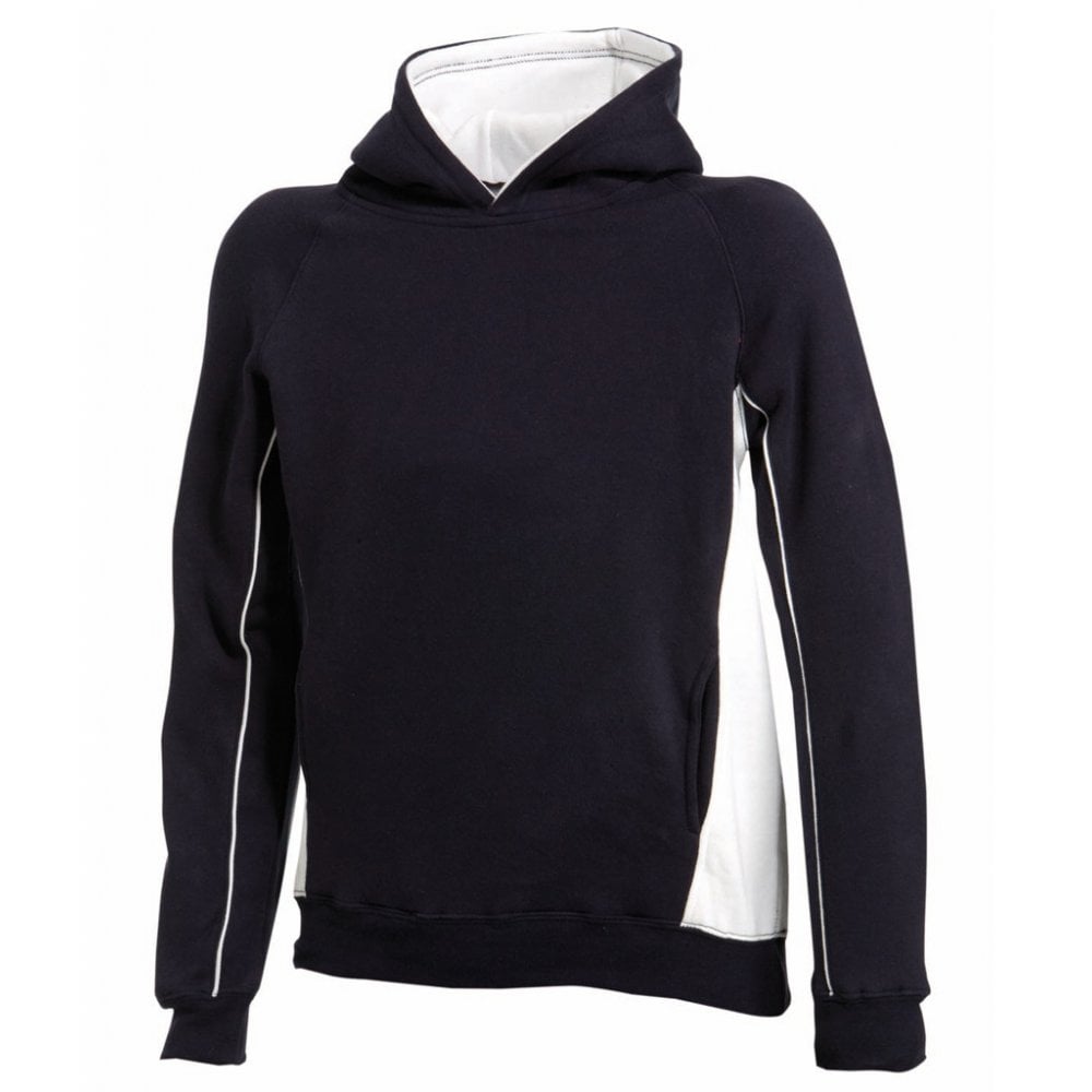Finden & Hales Kids Contrast Hooded Sweatshirt, Navy/White, Custom Print