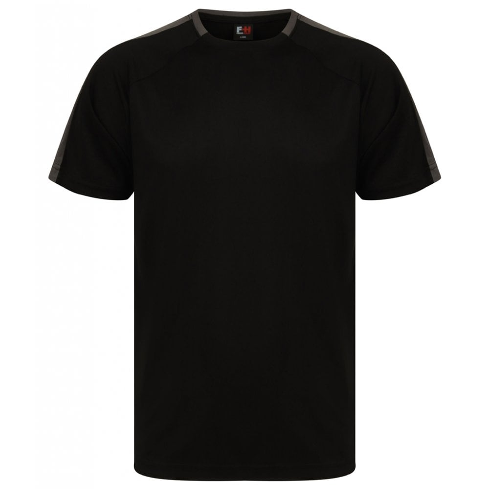 Finden & Hales Unisex Team T-Shirt, Black/Gunmetal, Custom Print