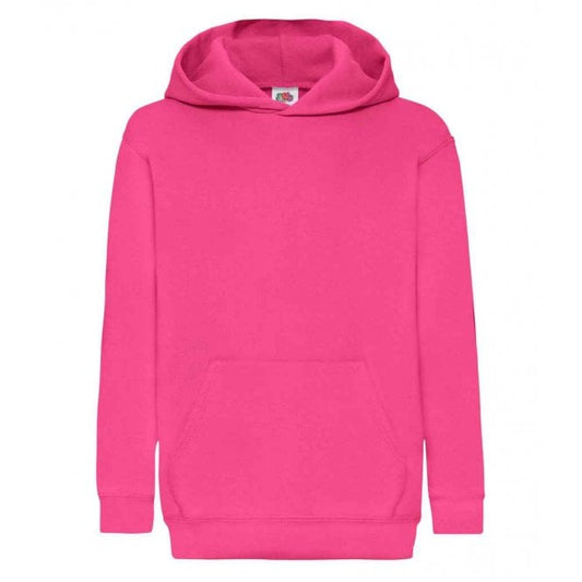Fruit of the Loom kids hooded sweatshirt, fuschia, custom printed, personalised