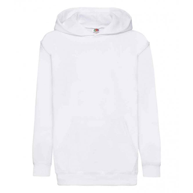 Fruit of the Loom kids hooded sweatshirt, white, custom printed, personalised