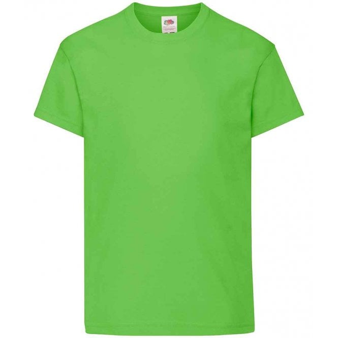 Fruit of the Loom kids original t-shirt, lime green, custom printed, personalised