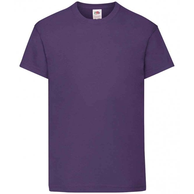 Fruit of the Loom kids original t-shirt, purple, custom printed, personalised