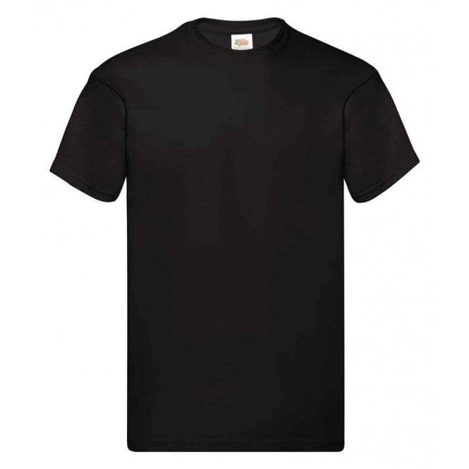Fruit of the loom original t-shirt, black, for custom printing, workwear printing, personalised workwear.