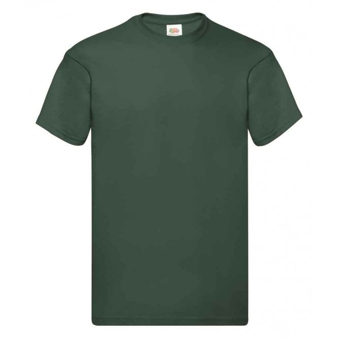 Fruit of the loom original t-shirt, bottle green, for custom printing, workwear printing, personalised workwear.