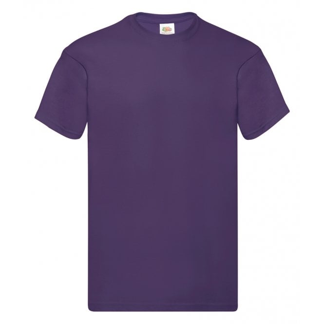 Fruit of the loom original t-shirt, purple, for custom printing, workwear printing, personalised workwear.