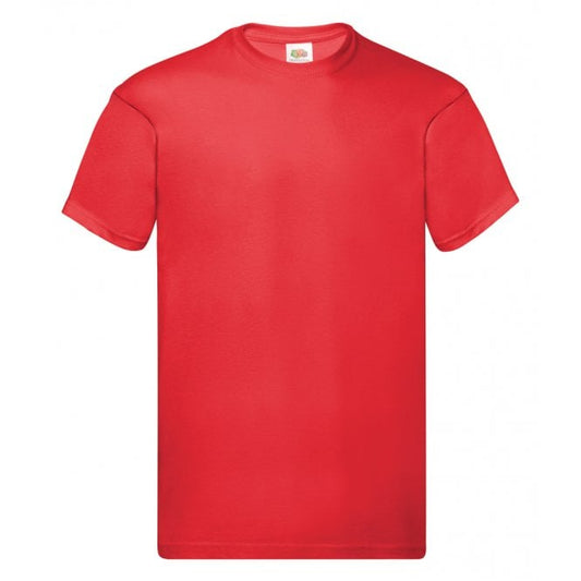 Fruit of the loom original t-shirt, red, for custom printing, workwear printing, personalised workwear.