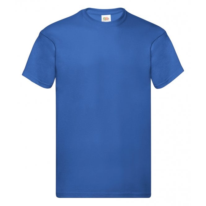 Fruit of the loom original t-shirt, royal blue, for custom printing, workwear printing, personalised workwear.