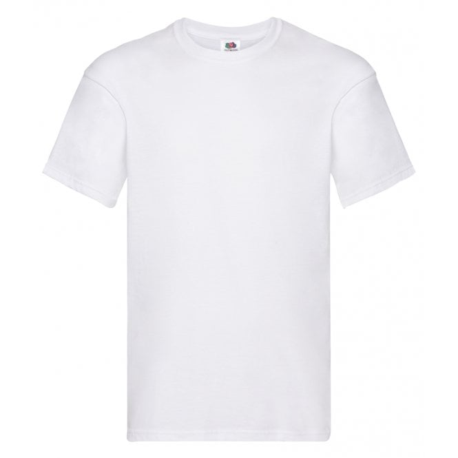 Fruit of the loom original t-shirt, white, for custom printing, workwear printing, personalised workwear.