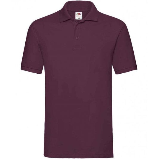Fruit of the Loom premium cotton picque polo shirt, burgandy, for custom printing, personalisation