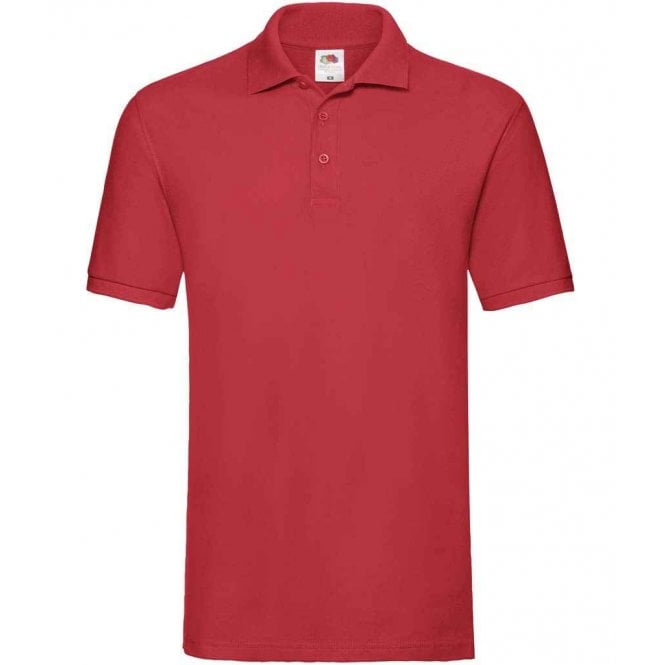 Fruit of the Loom premium cotton picque polo shirt, red, for custom printing, personalisation