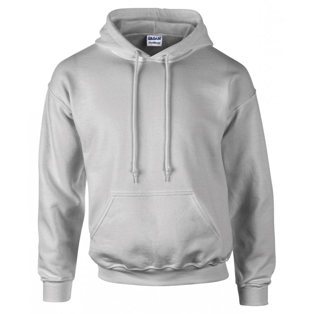 Gildan dry blend hooded sweatshirt, grey, custom printed, personalised