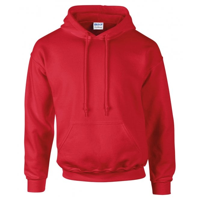 Gildan dry blend hooded sweatshirt, red, custom printed, personalised
