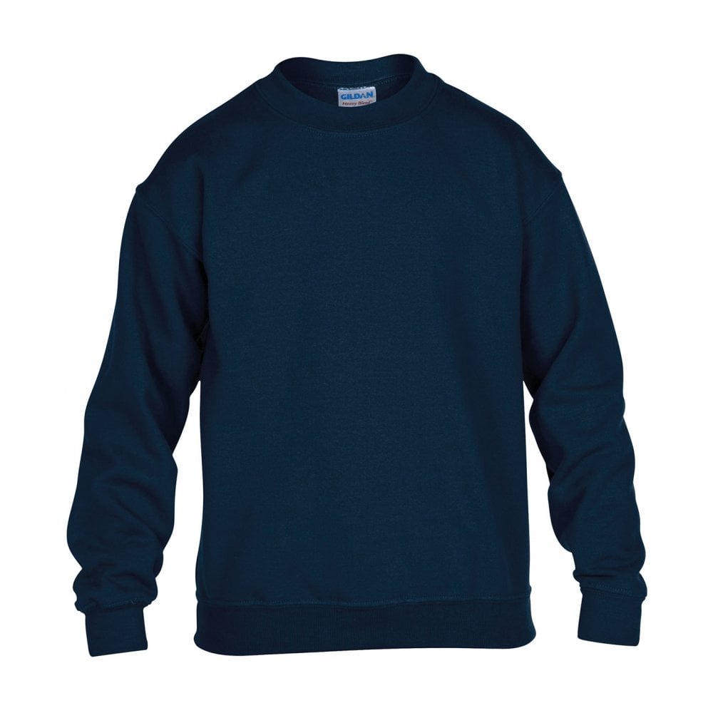 Gildan kids heavy blend drop shoulder sweatshirt, navy, custom printed, personalised