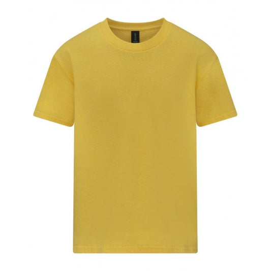 Gildan kids softstyle mideweight t-shirt, yellow, custom printed, personalised