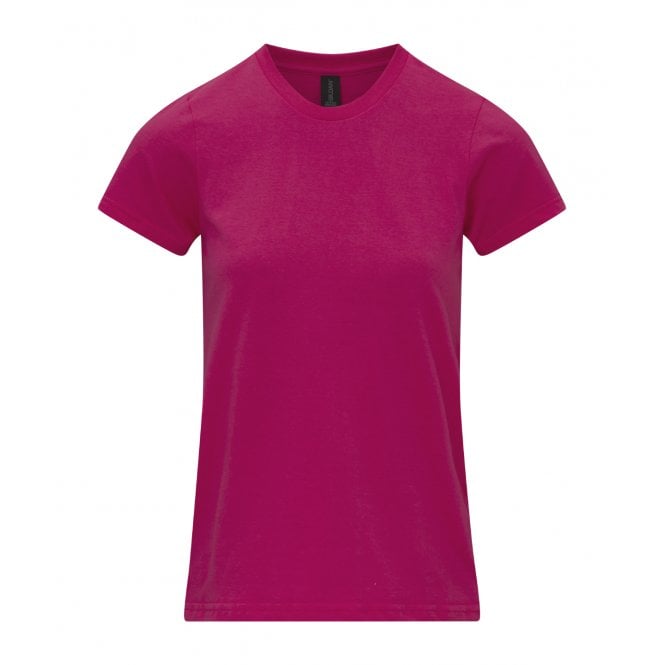 Gildan ladies softstyle midweight t-shirt, heliconia, for custom printing