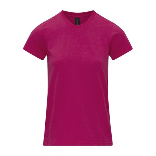 Gildan ladies softstyle midweight t-shirt, heliconia, for custom printing
