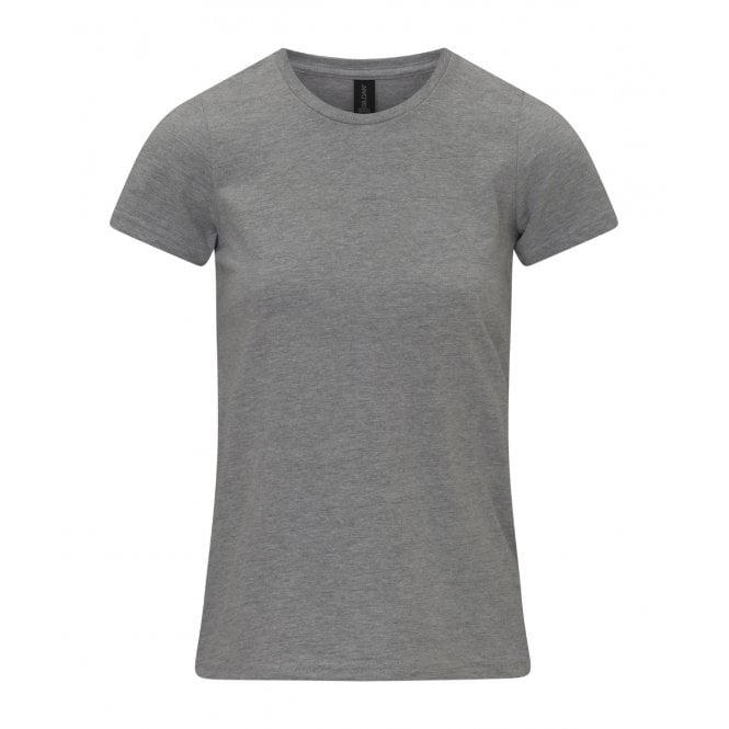 Gildan ladies softstyle midweight t-shirt, grey, for custom printing