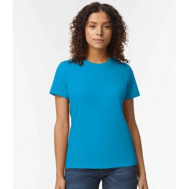 Gildan ladies softstyle midweight t-shirt, blue, for custom printing