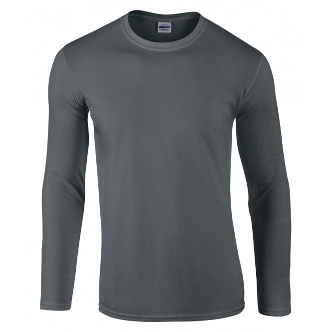 Gildan softstyle long sleeve t-shirt, grey, for custom printing