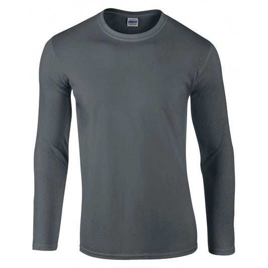 Gildan softstyle long sleeve t-shirt, grey, for custom printing