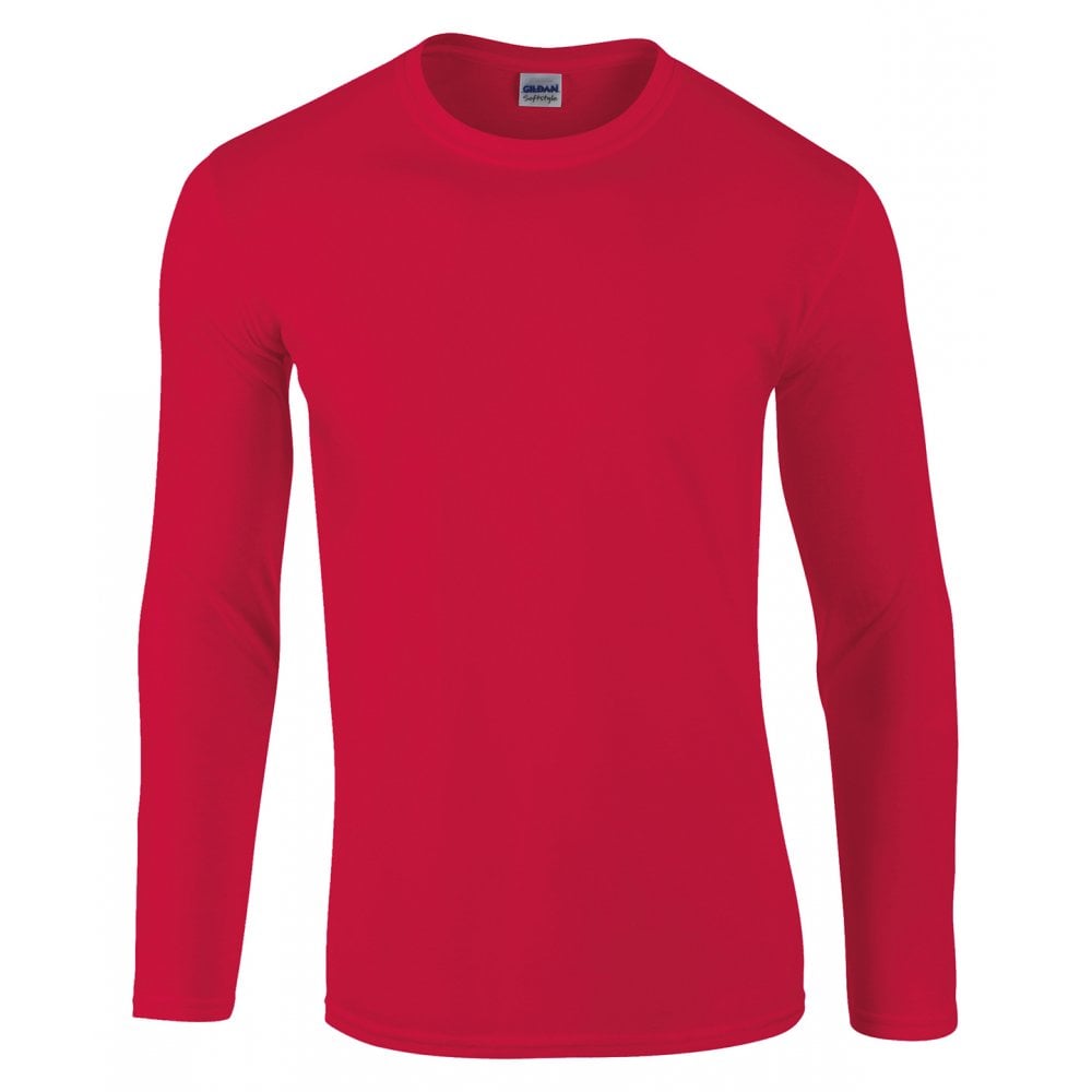 Gildan softstyle long sleeve t-shirt, red, for custom printing
