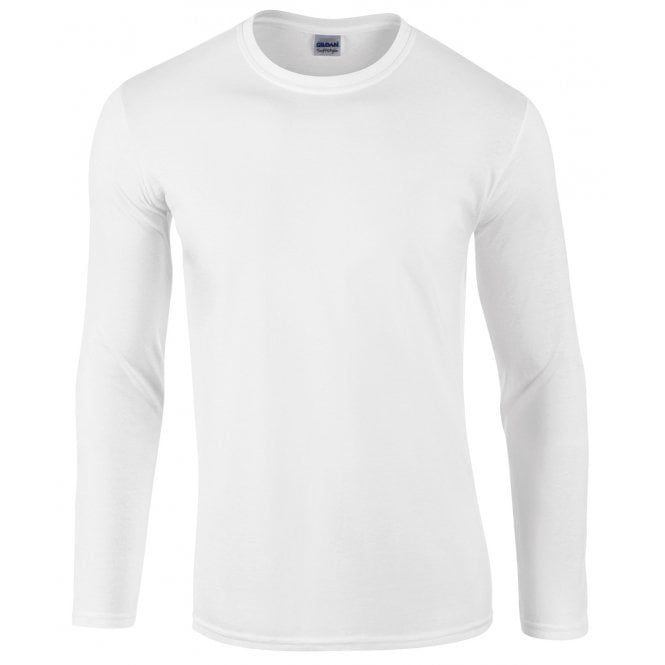 Gildan softstyle long sleeve t-shirt, white, for custom printing