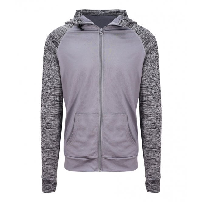 Just Cool AWDis Cool Contrast Zoodie, Grey/Grey Melange, Custom Print