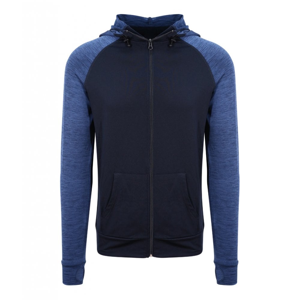 Just Cool AWDis Cool Contrast Zoodie, Navy/Navy Melange, Custom Print