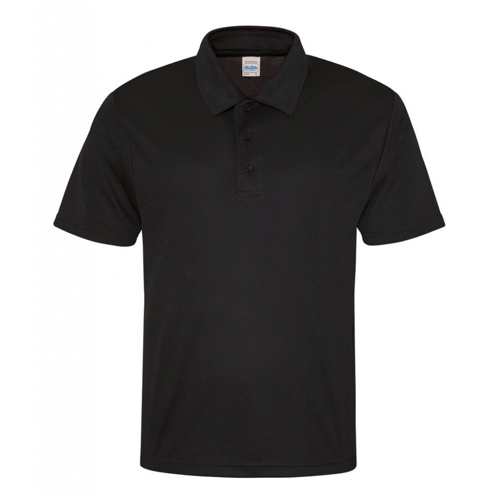 Black polo shirt on a white background