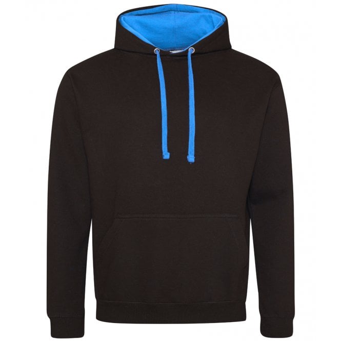 Just hoods awdis varsity hoodie black/blue, custom printed, personalised