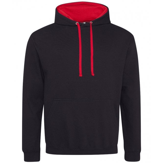 Just hoods awdis varsity hoodie black/red, custom printed, personalised