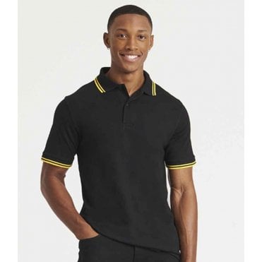 AWDis stretch tipped piqué polo shirt custom print