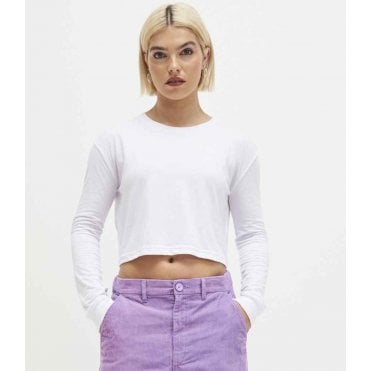 AWDis ladies long sleeve cropped t-shirt custom print